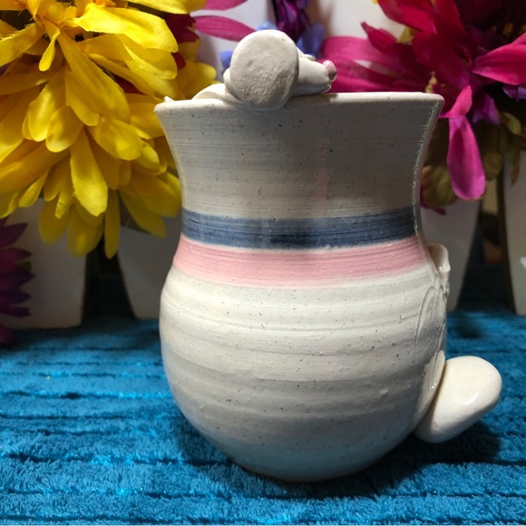 🆕 Francine Zajac Handmade Studio Pottery Art 3D Whimsical Cat & Mouse Clay Mug - Picture 5 of 14